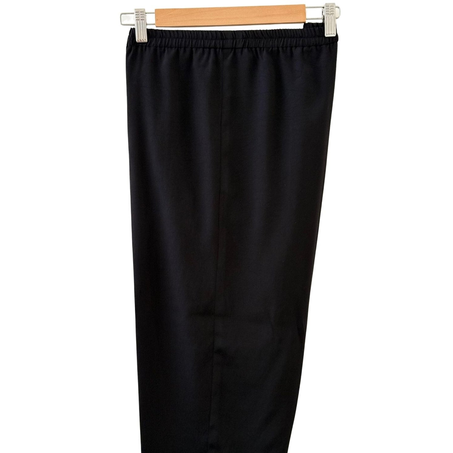 3 piece Black Chiffon Dress with White Embroidery and Silk Trouser