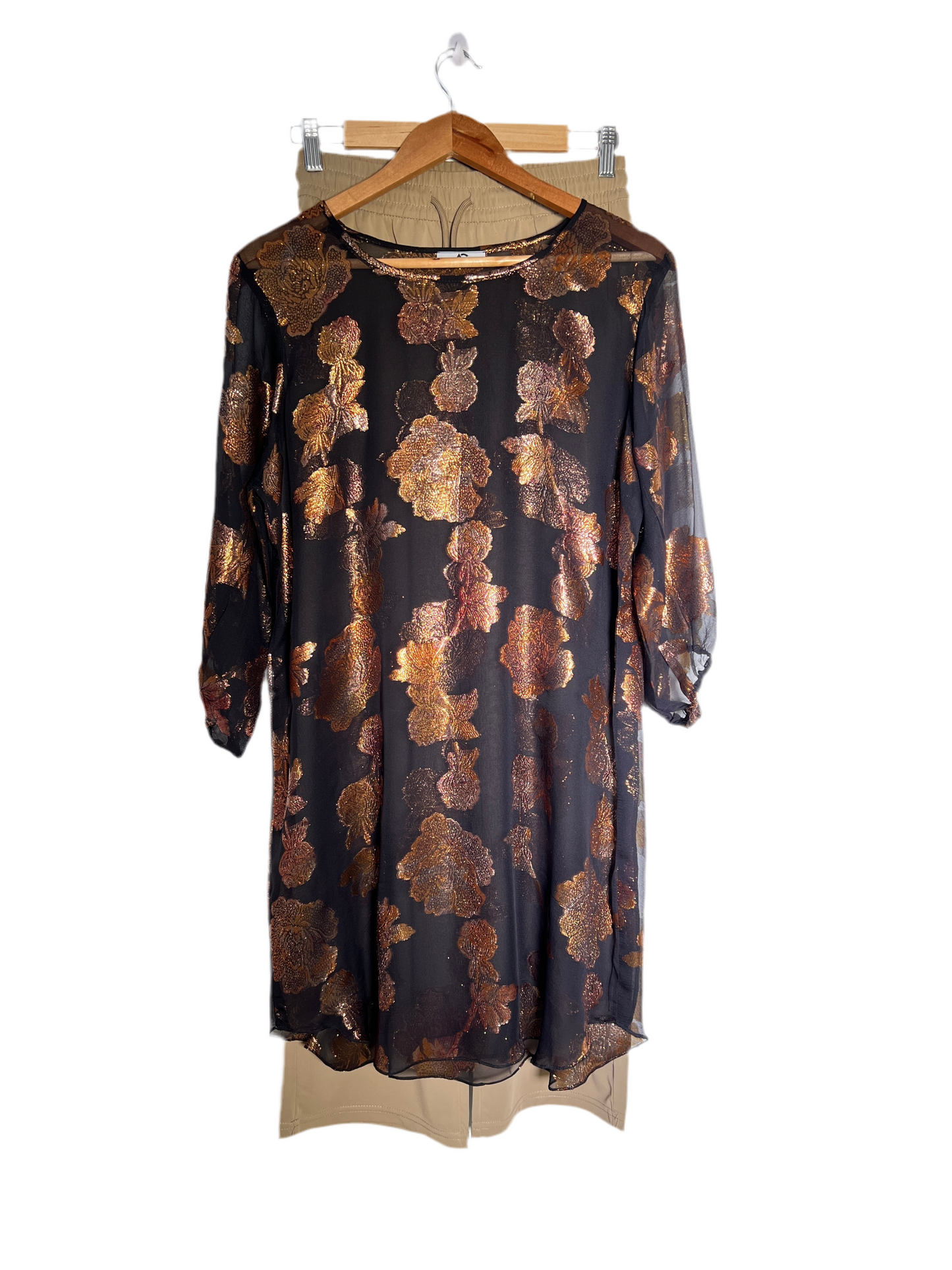French Silk Chiffon Flower
Design Top with Soft Brown Trouser