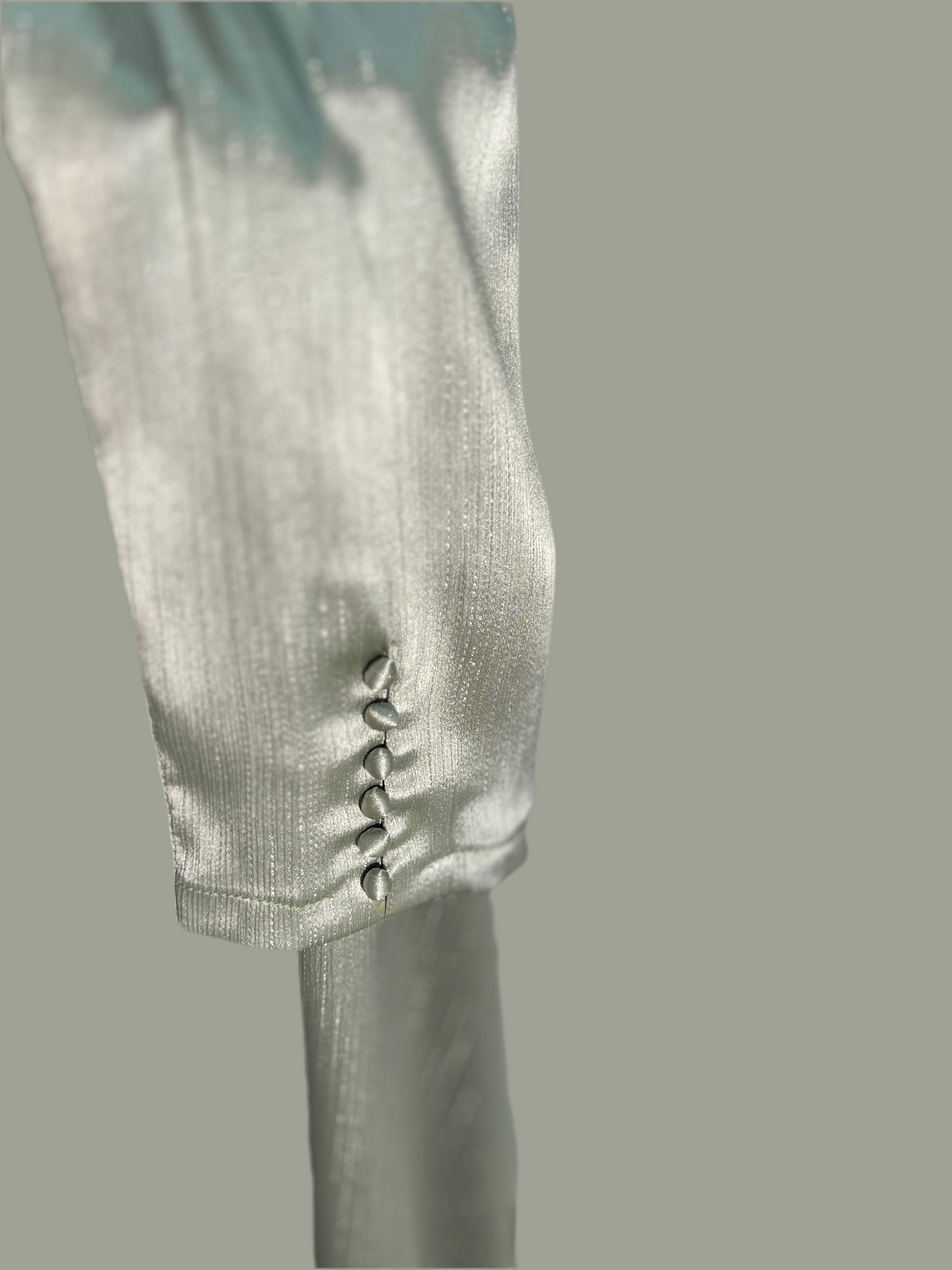 Silky Satin Metallic Mint Green Long shirt with Same color Trouser
