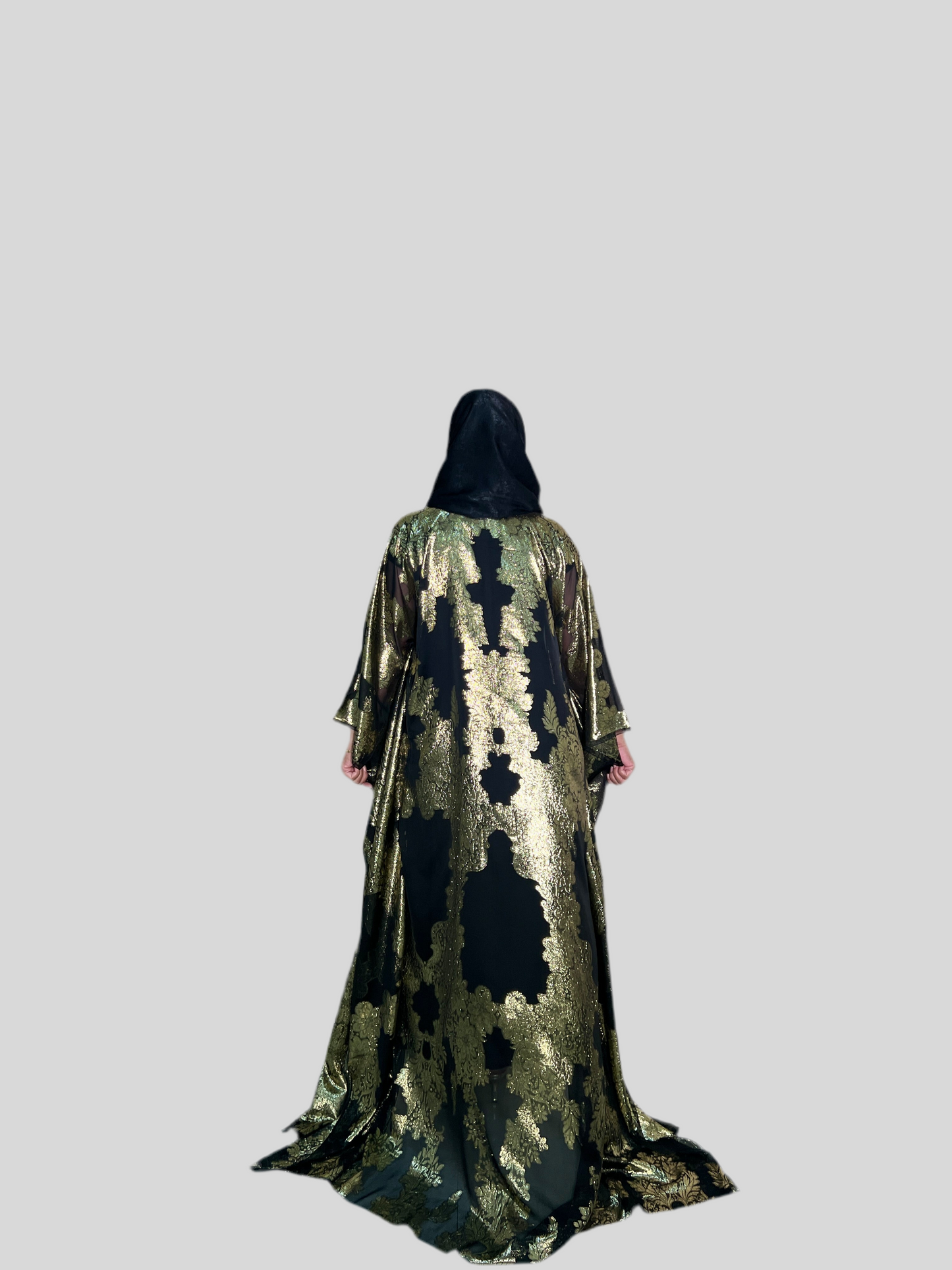 French Silk Chiffon Metallic Arab style Kaftan (Jellabiya)