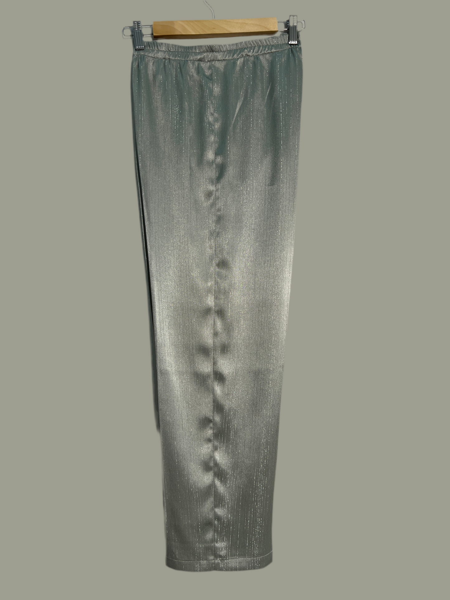 Silky Satin Metallic Mint Green Long shirt with Same color Trouser