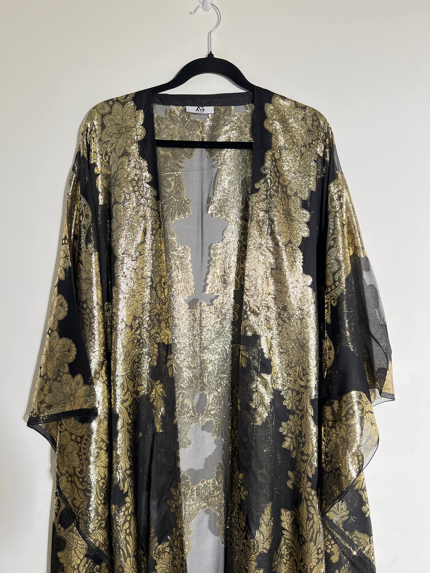 French Silk Chiffon Metallic Arab style Kaftan (Jellabiya)