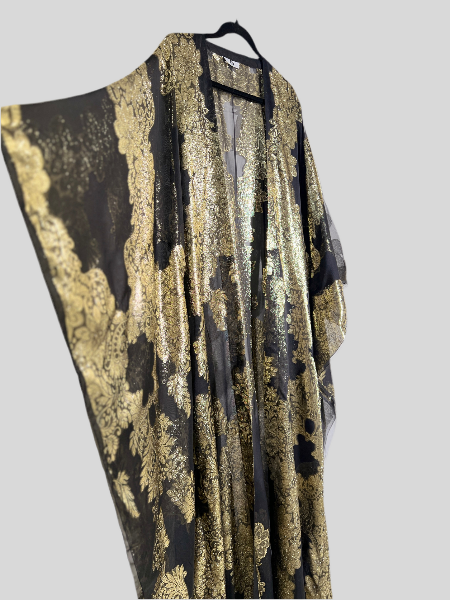 French Silk Chiffon Metallic Arab style Kaftan (Jellabiya)