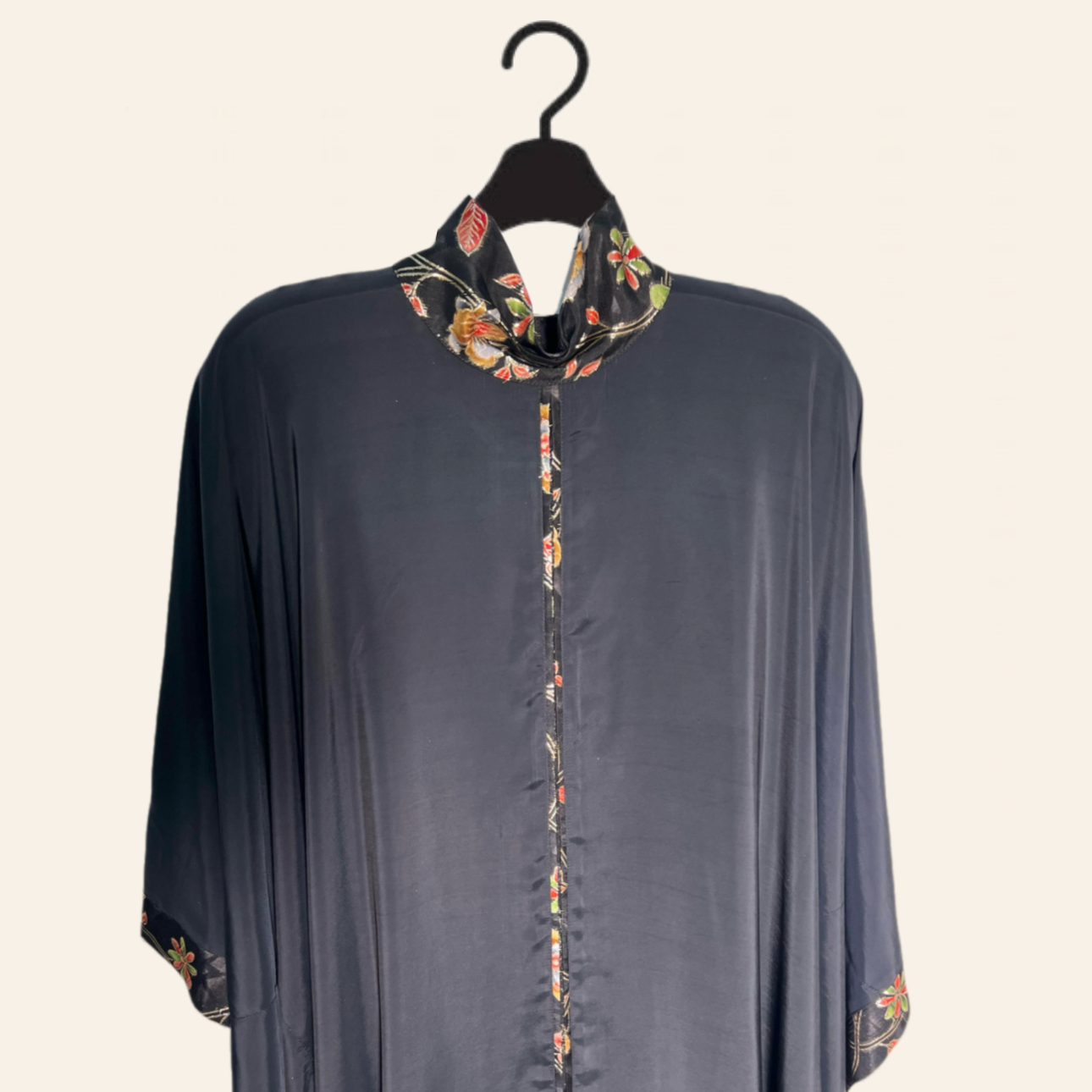 Trendsetter Black Viscose Crepe dyed Kaftan
