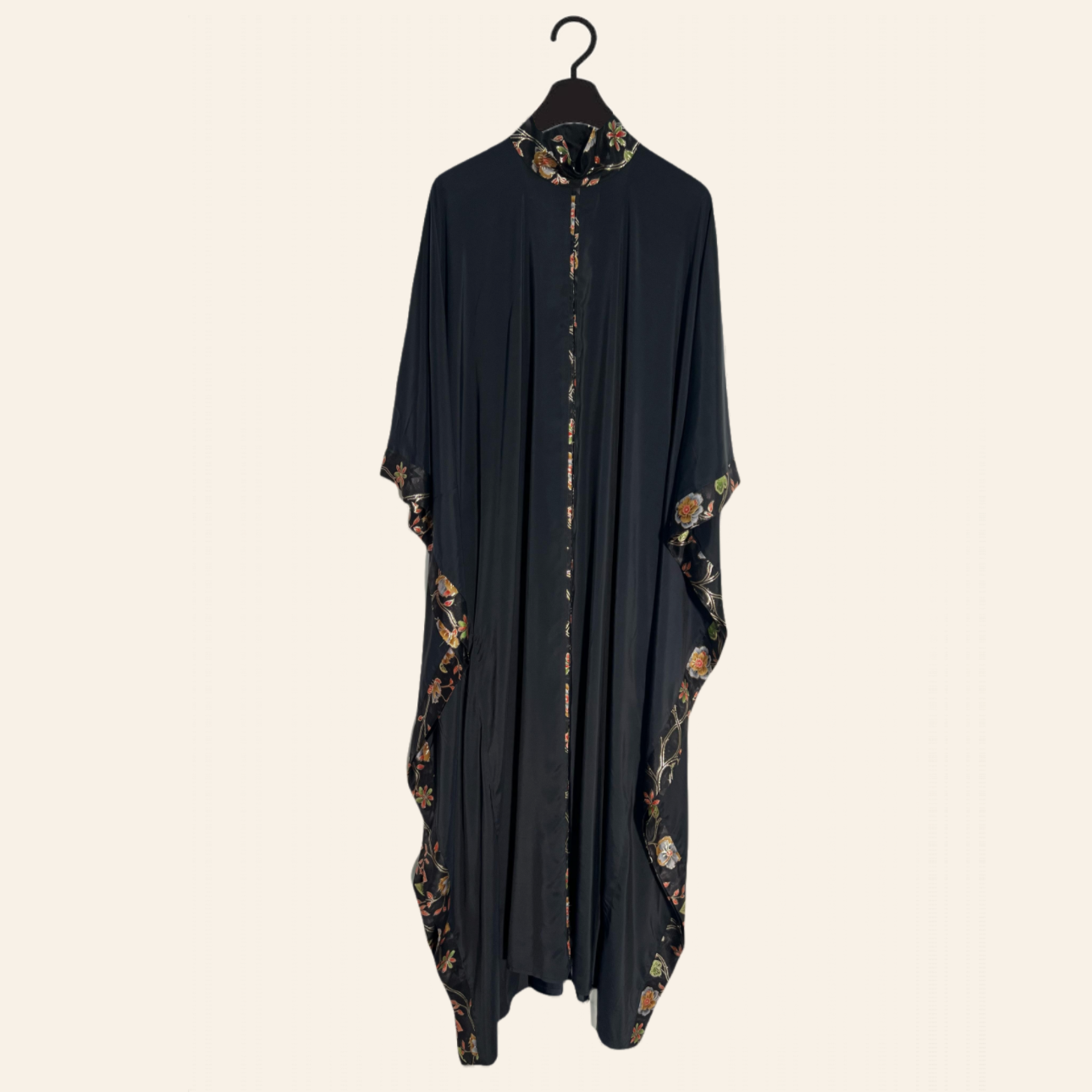 Trendsetter Black Viscose Crepe dyed Kaftan