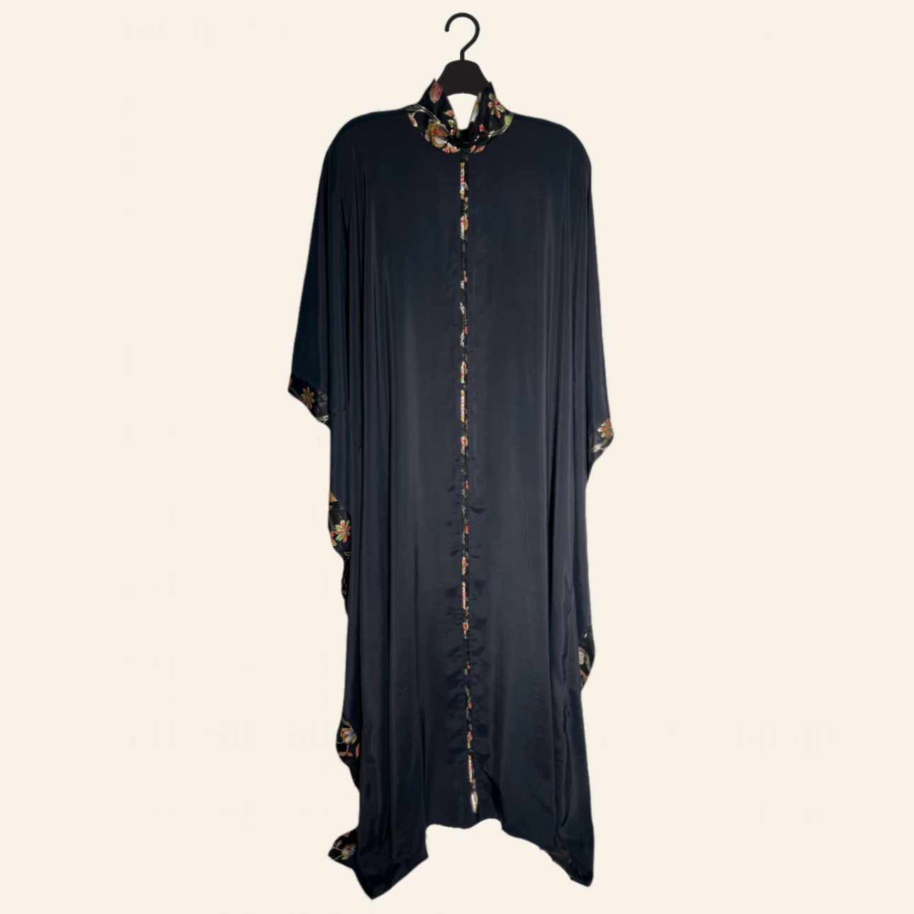 Trendsetter Black Viscose Crepe dyed Kaftan