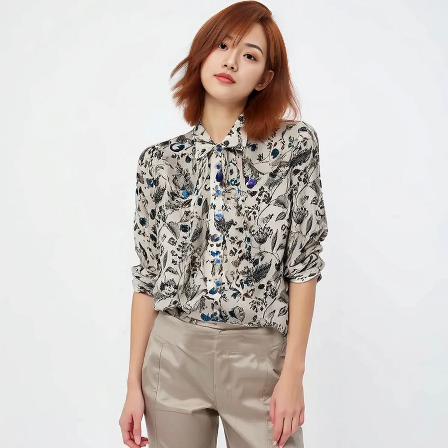 Viscose shirt with Crepe Silk trousers
