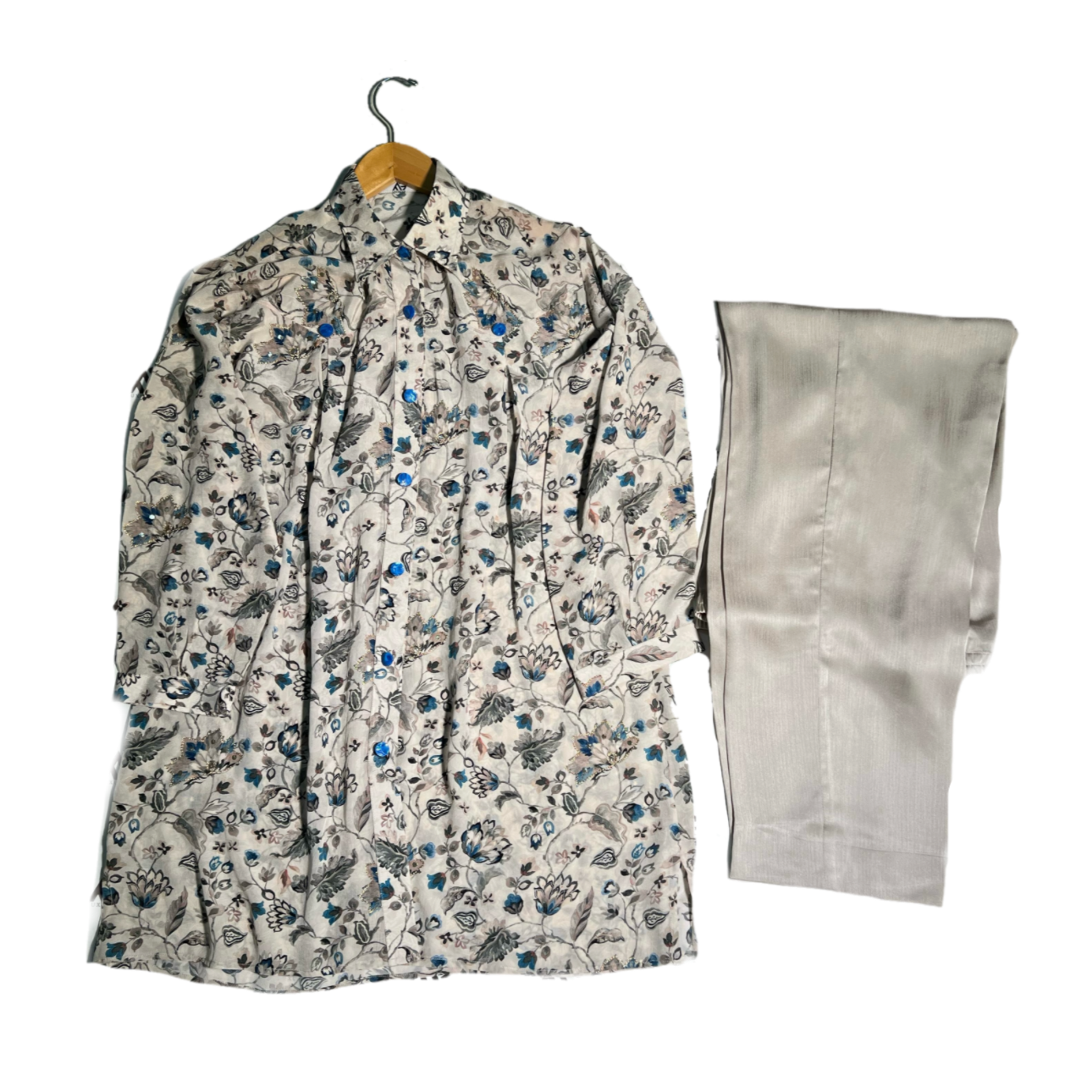 Viscose shirt with Crepe Silk trousers