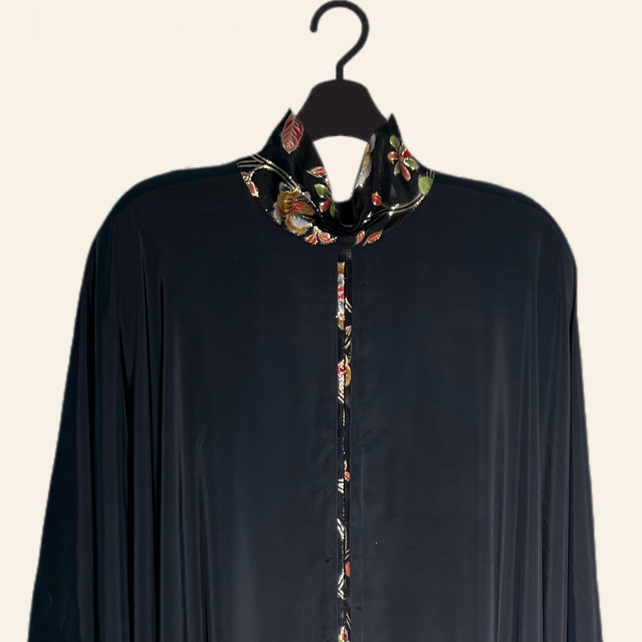 Trendsetter Black Viscose Crepe dyed Kaftan