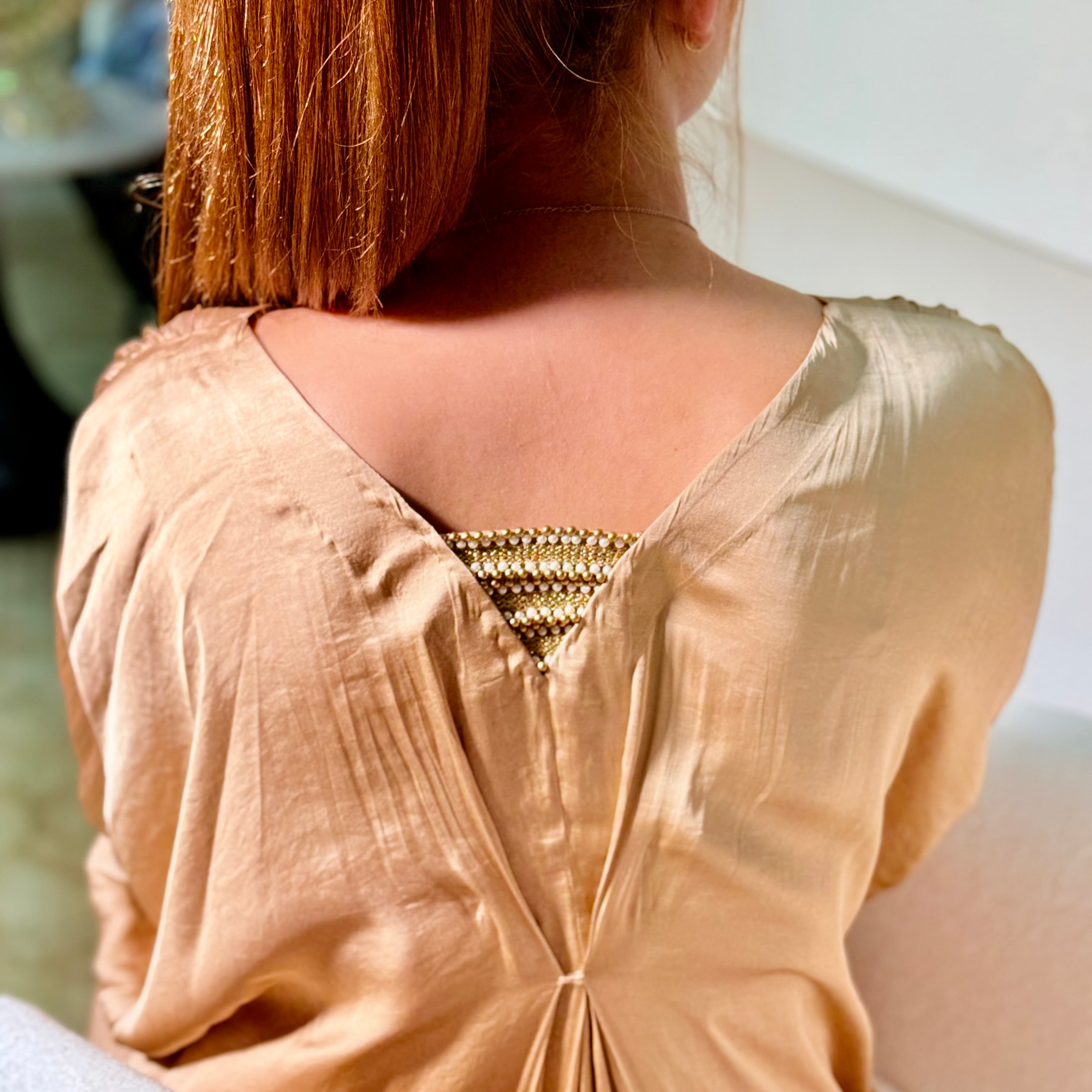 Najma Gold Kaftan Stitched