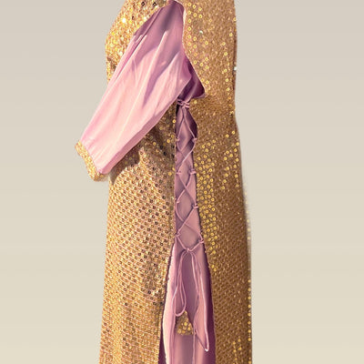 Purple dress designed with chiffon sequins fabric