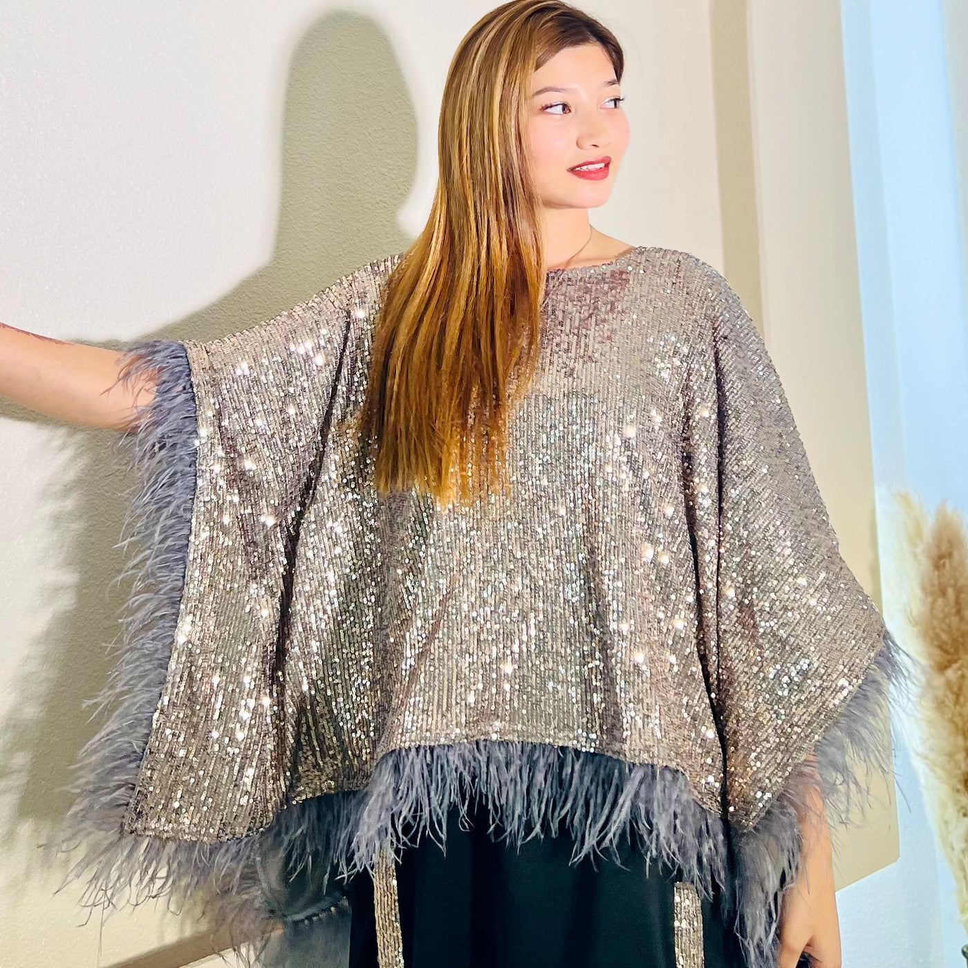 Sequined Shrug Stitched 2 Pcs
