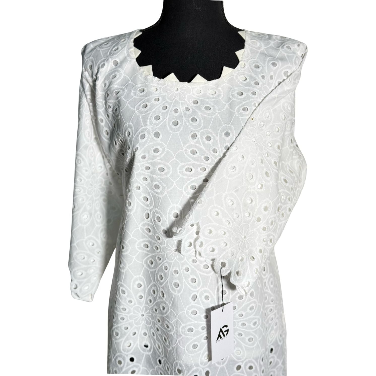 Chikankari Cotton Top Stitched 1 Pc