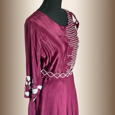 Long maxi frock cutdana & Moti work
