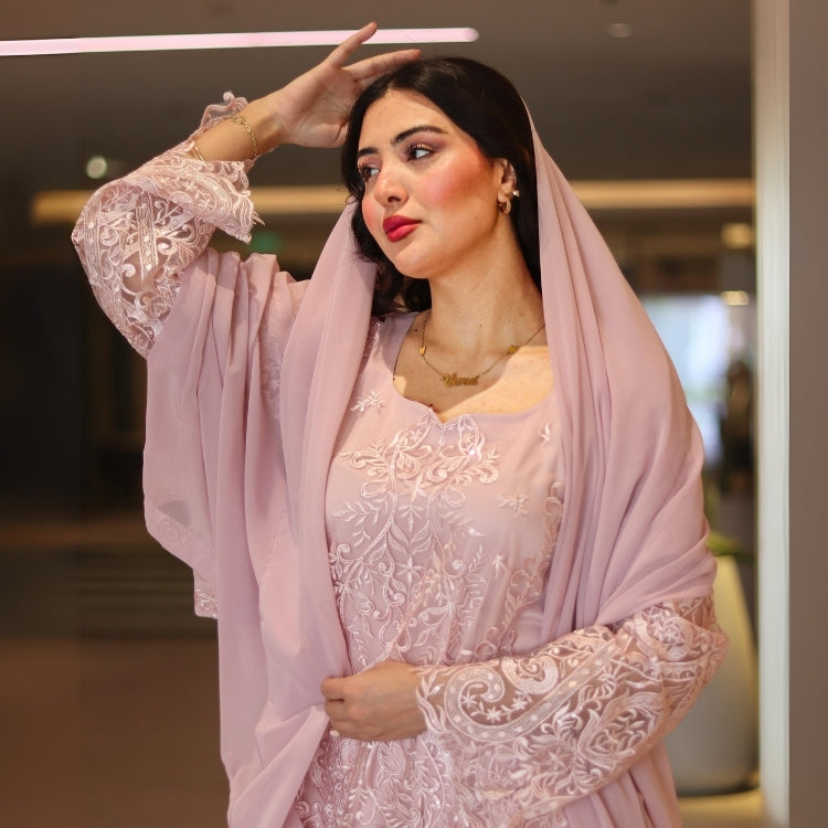 Pink Pakistani Style Dress – 3 Piece Luxury Set