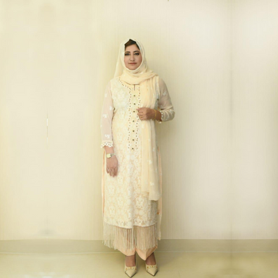 Golden Apricot Chikankari (3 piece set)