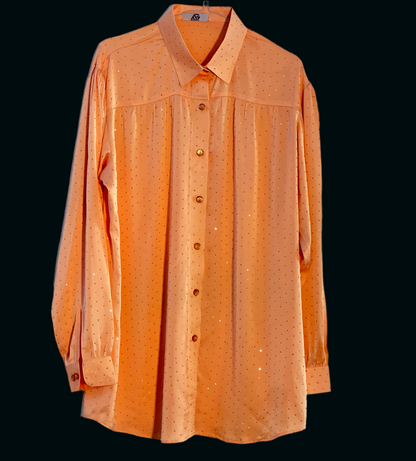 Collar and cuff Peach shirt with Stones