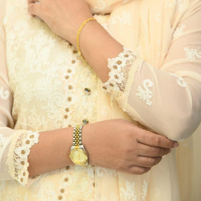 Golden Apricot Chikankari (3 piece set)