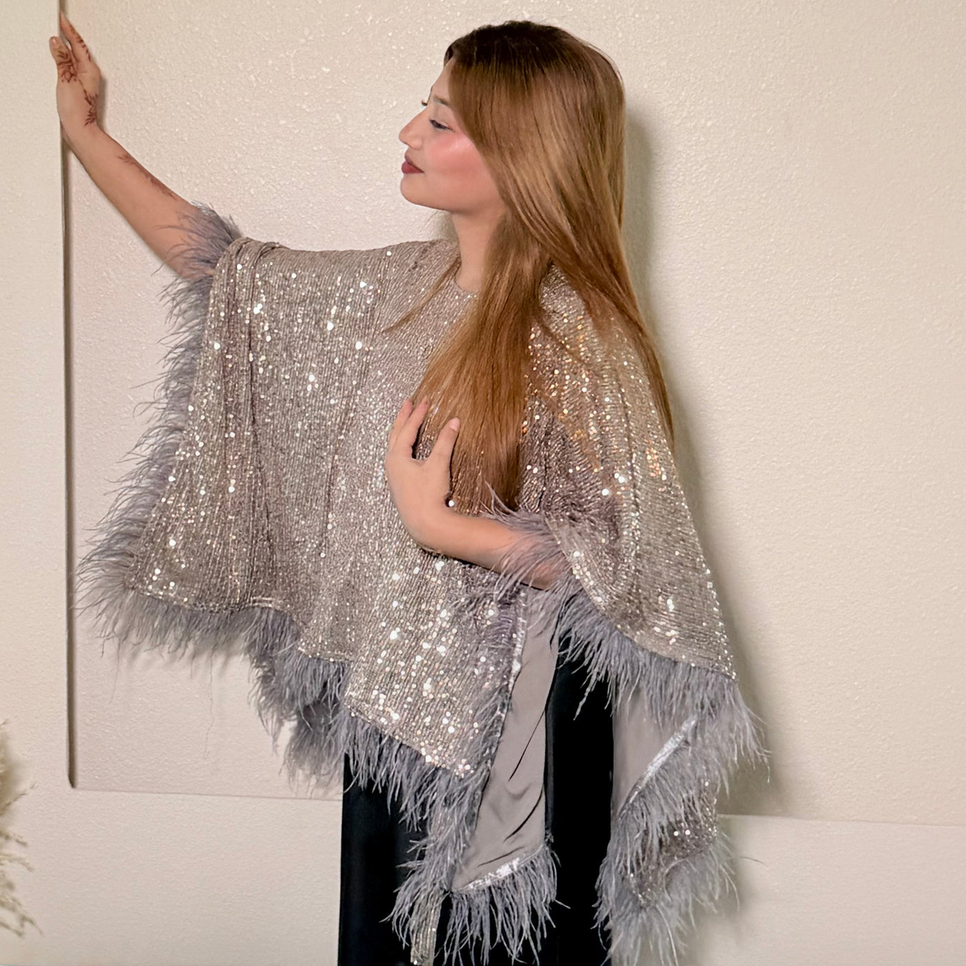 Sequined Shrug Stitched 2 Pcs
