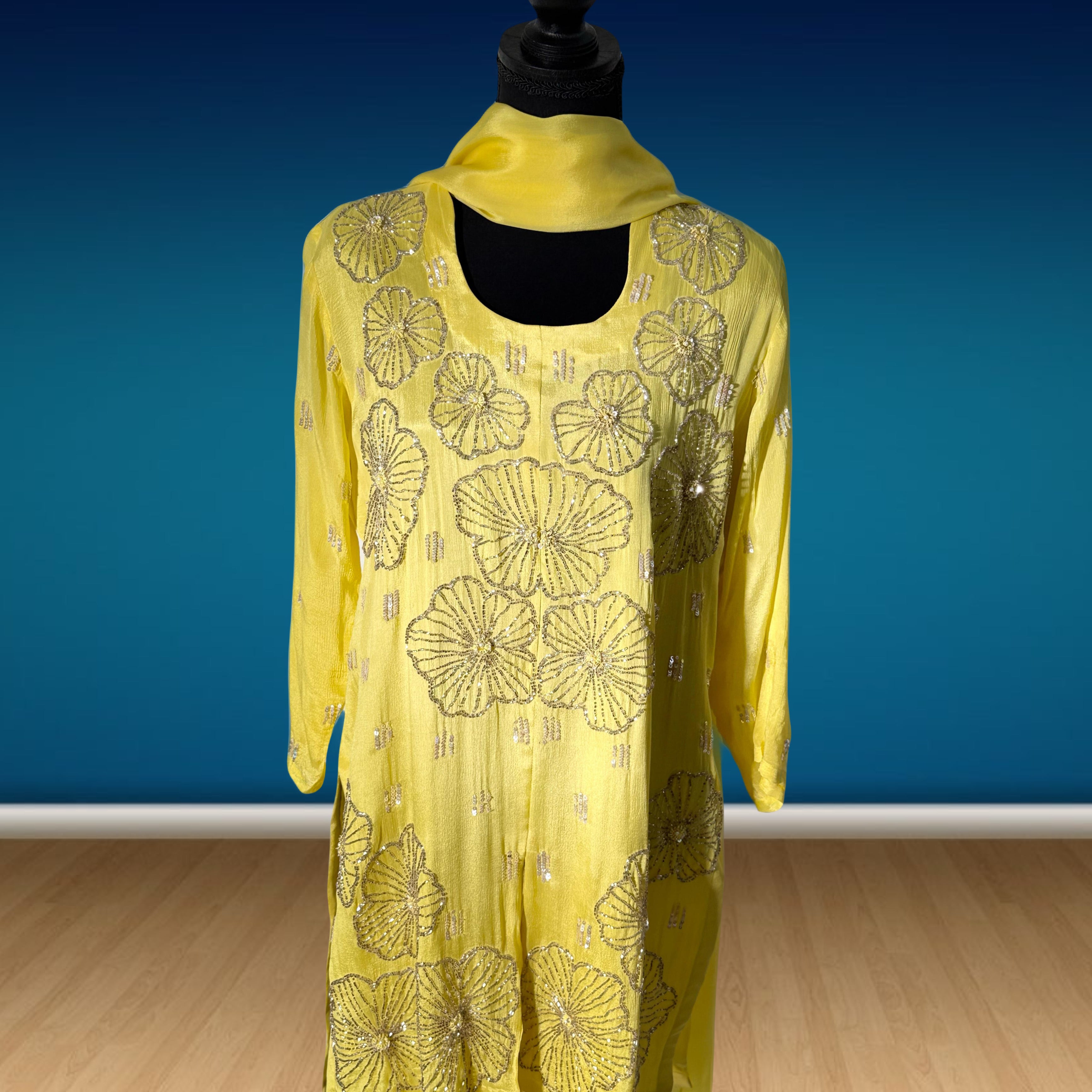 Mehndi Festive Embroidered Stitched 3 Pcs