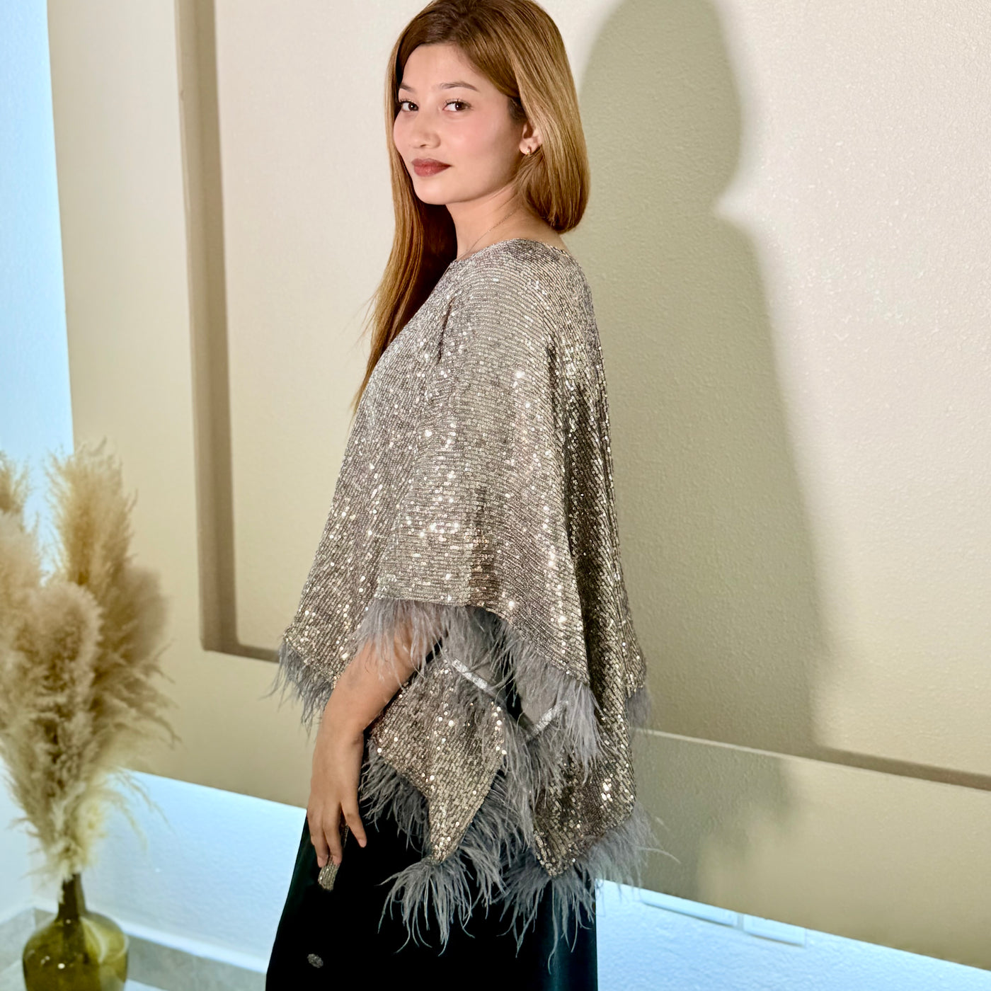 Sequined Shrug Stitched 2 Pcs