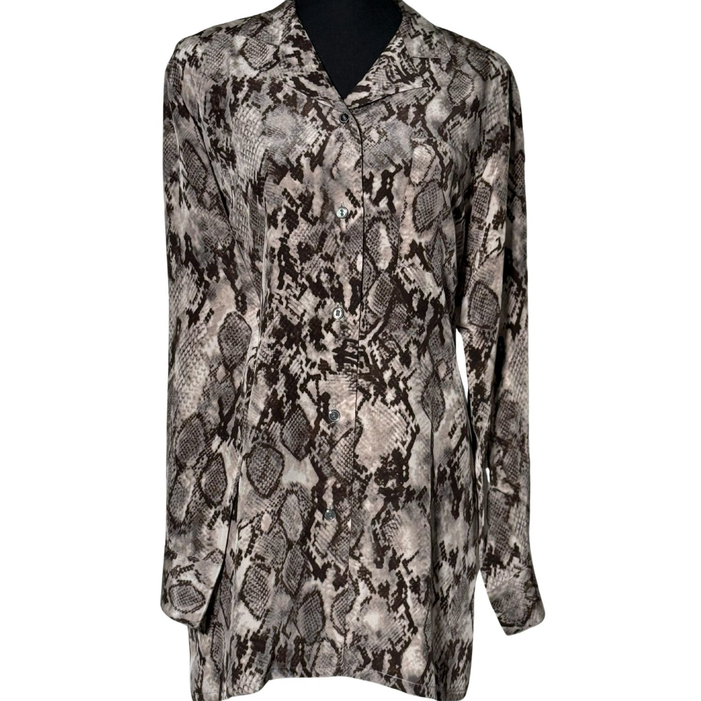 Pure crepe silk shirt with Snake print