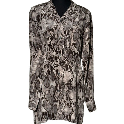 Pure crepe silk shirt with Snake print