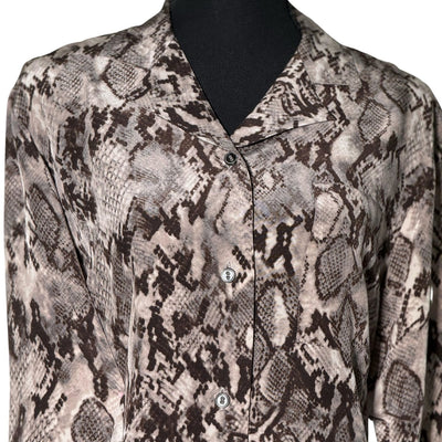 Pure crepe silk shirt with Snake print