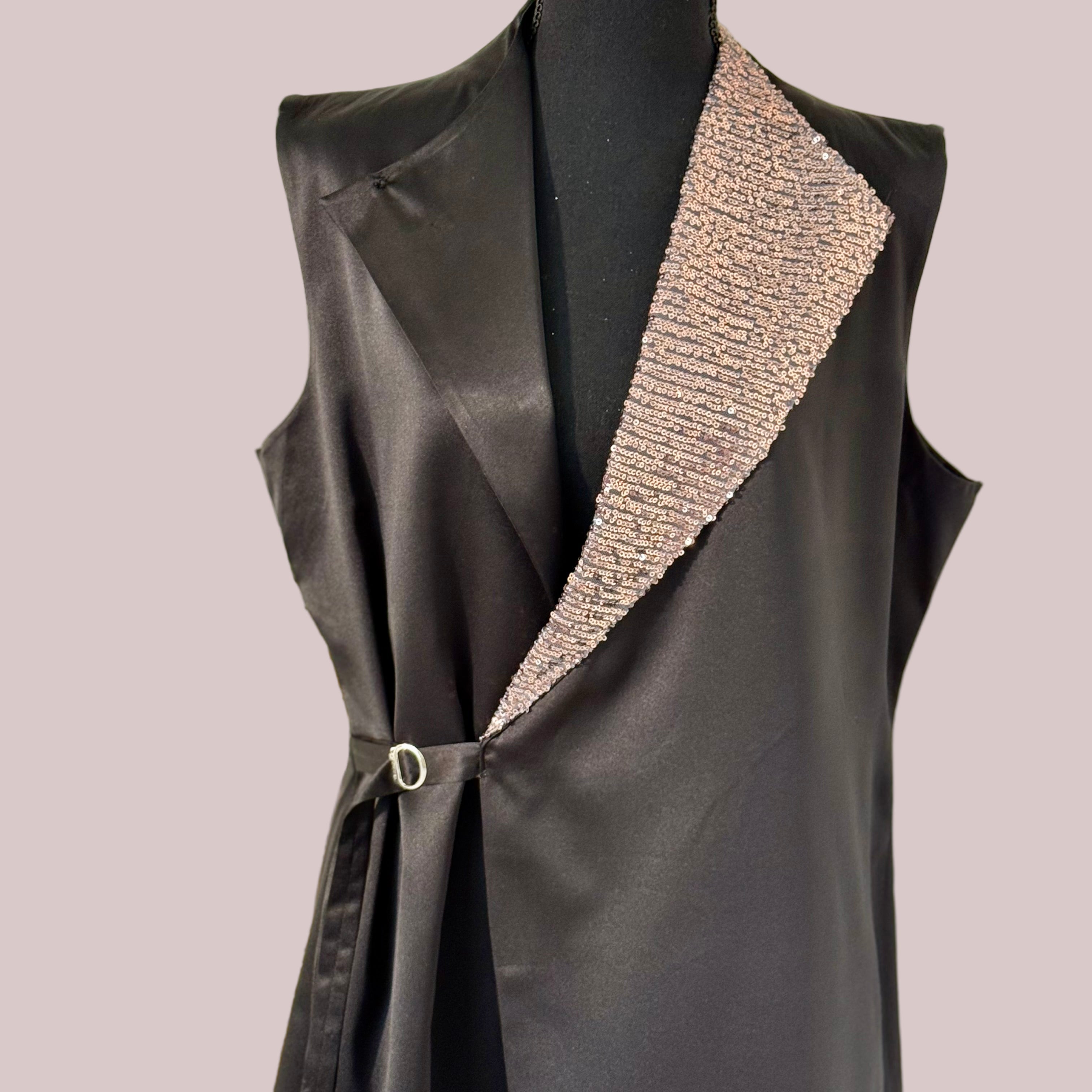 Buckle Detail Silk Top Stitched 1 Pc