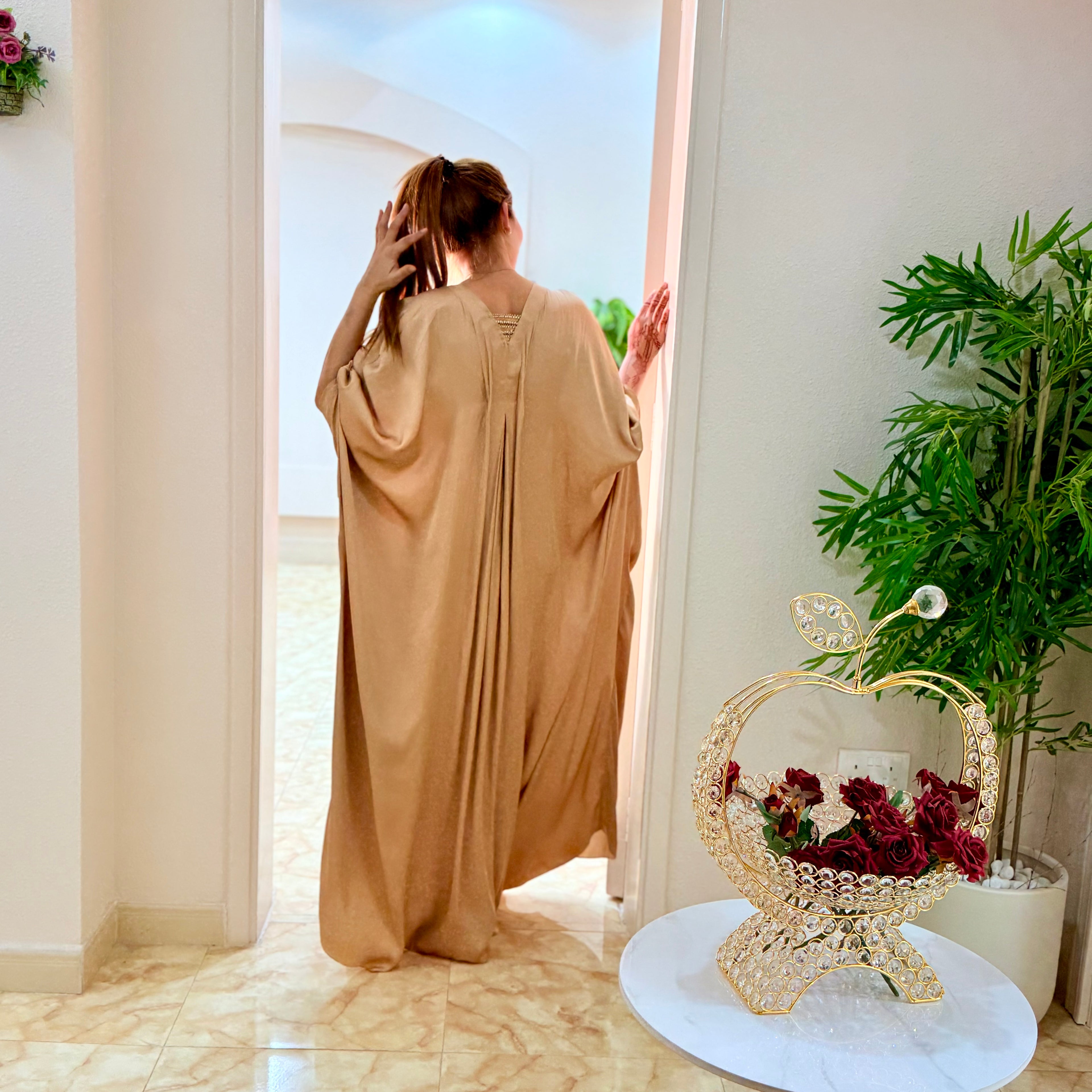 Najma Gold Kaftan Stitched