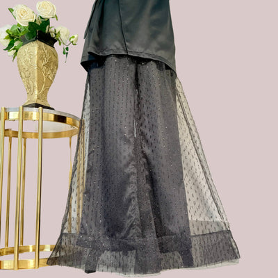 Crepe Wide-Leg Pants Stitched 1 Pc