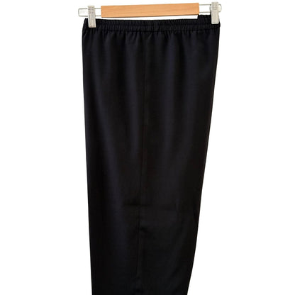 3 piece Black Chiffon Dress with White Embroidery and Silk Trouser
