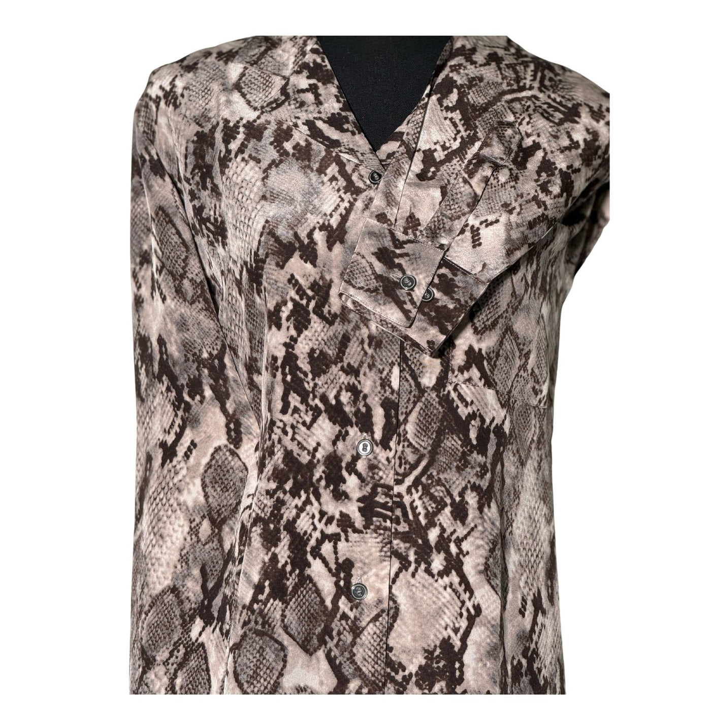 Pure crepe silk shirt with Snake print