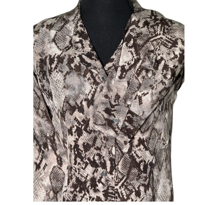 Pure crepe silk shirt with Snake print