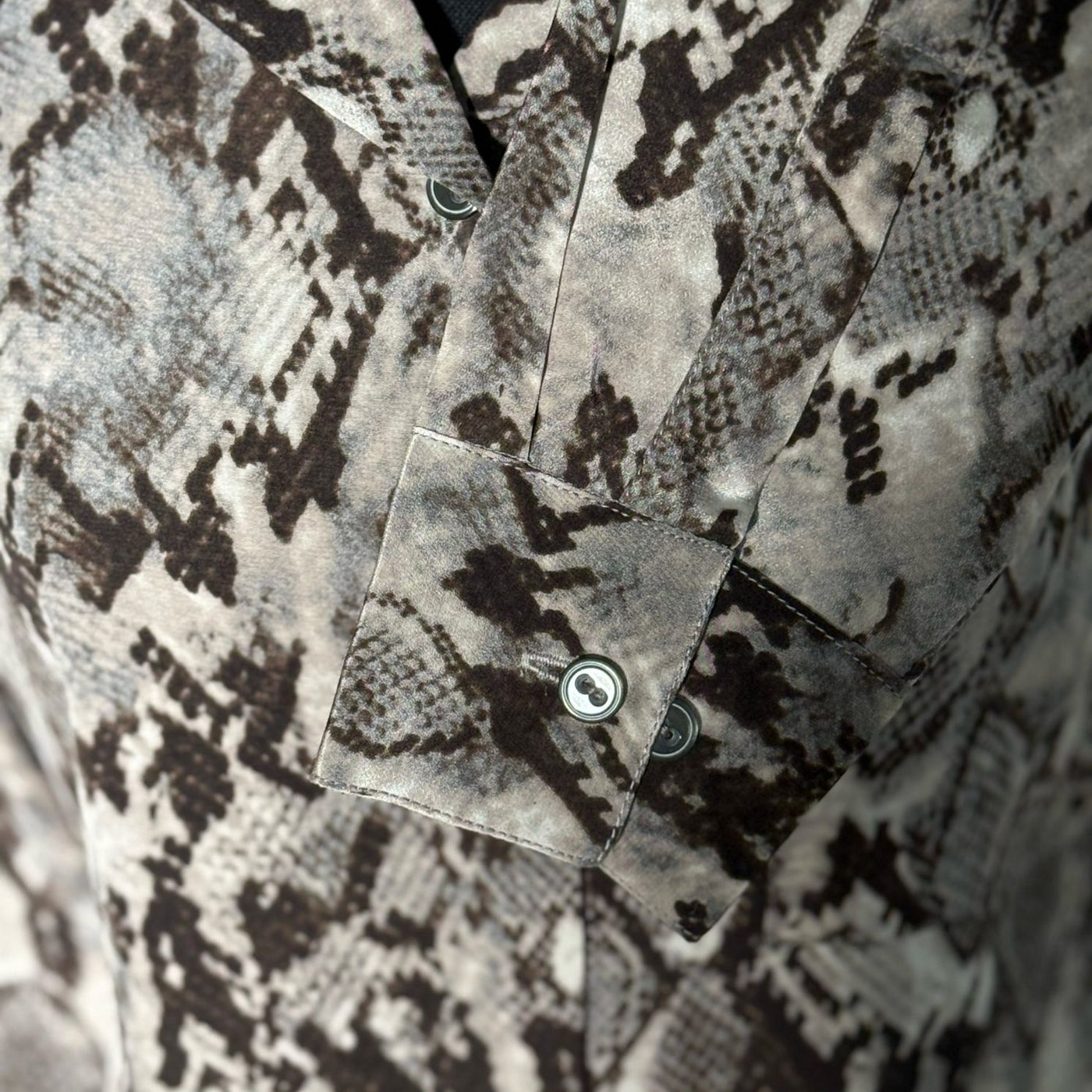 Pure crepe silk shirt with Snake print