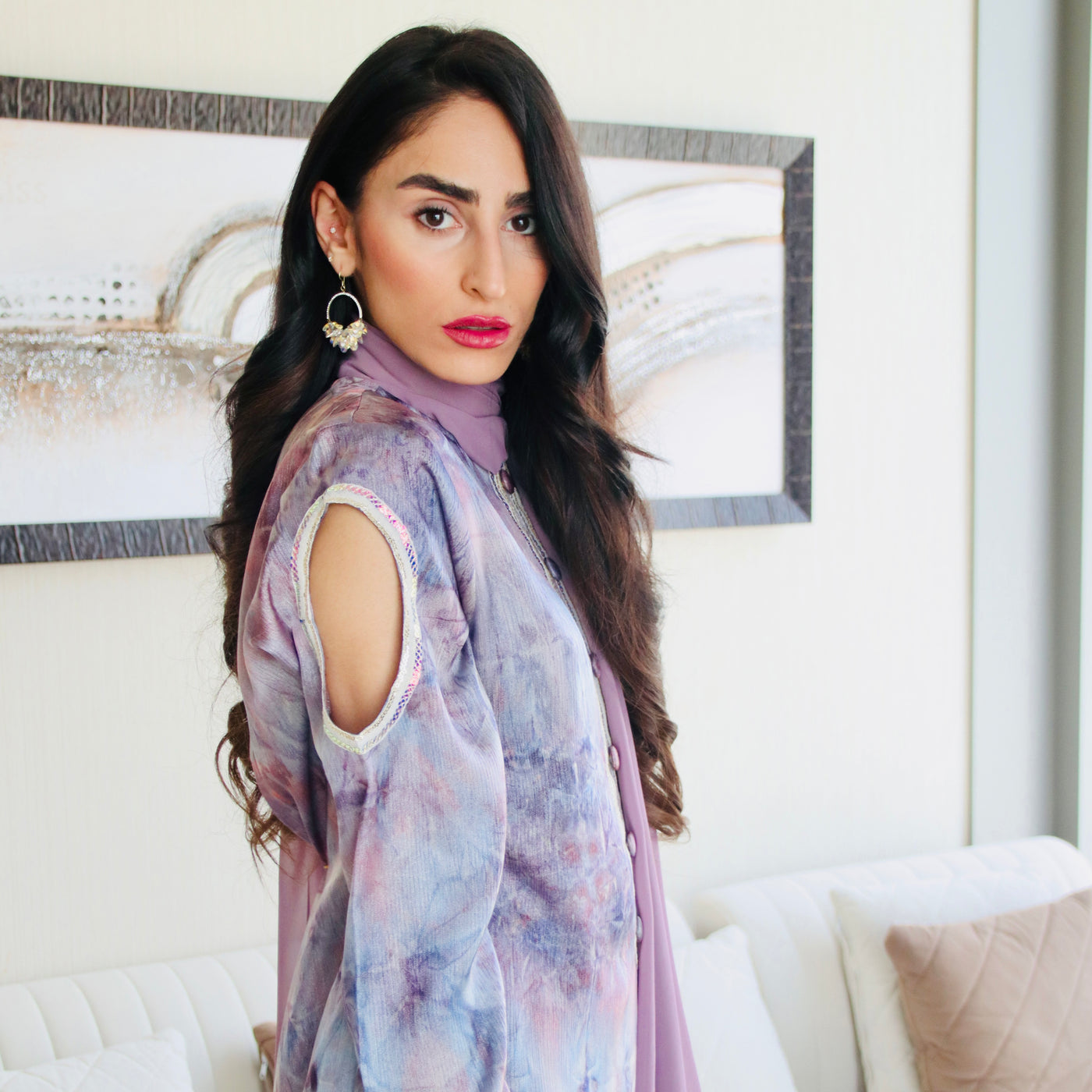 Tie & Dye Printed Silk Stitched 2 Pcs