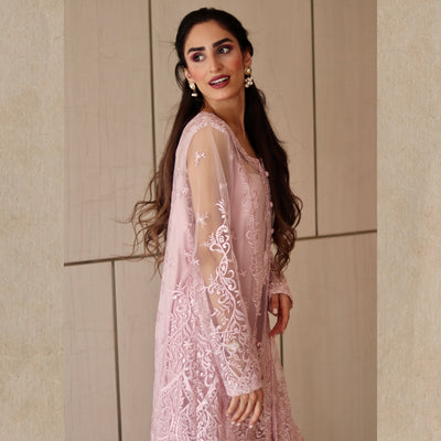 Pink Oasis Embroidered Lawn Stitched 3 Pcs