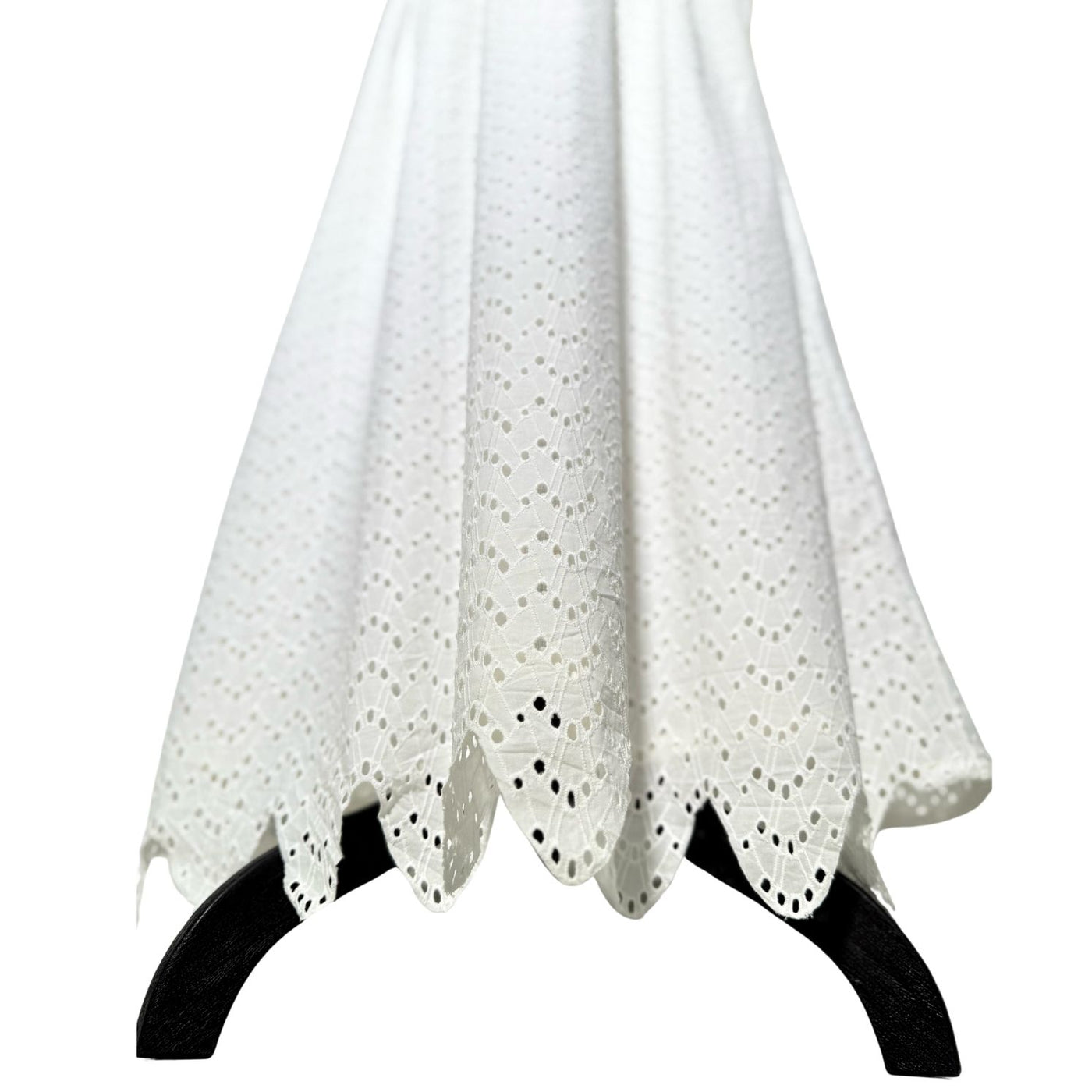 White Chicken Kari Maxi Length Frock with V Neck Style