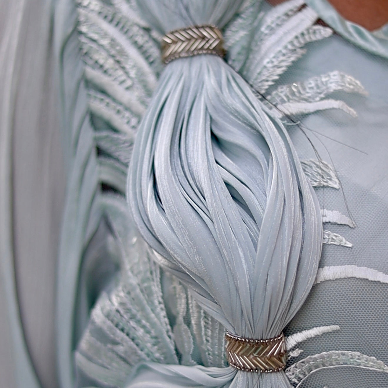 Light Sea Green Power Trio: Maxi, Cape & Dupatta