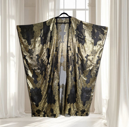 French Silk Chiffon Metallic Arab style Kaftan (Jellabiya)