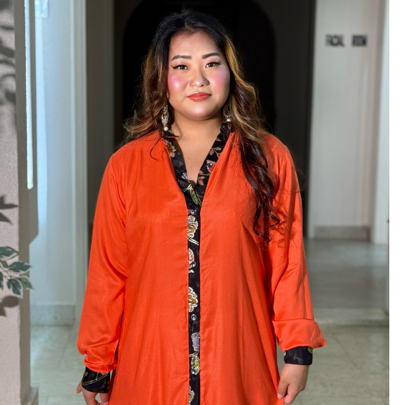 Casual Long Shirt with Button
