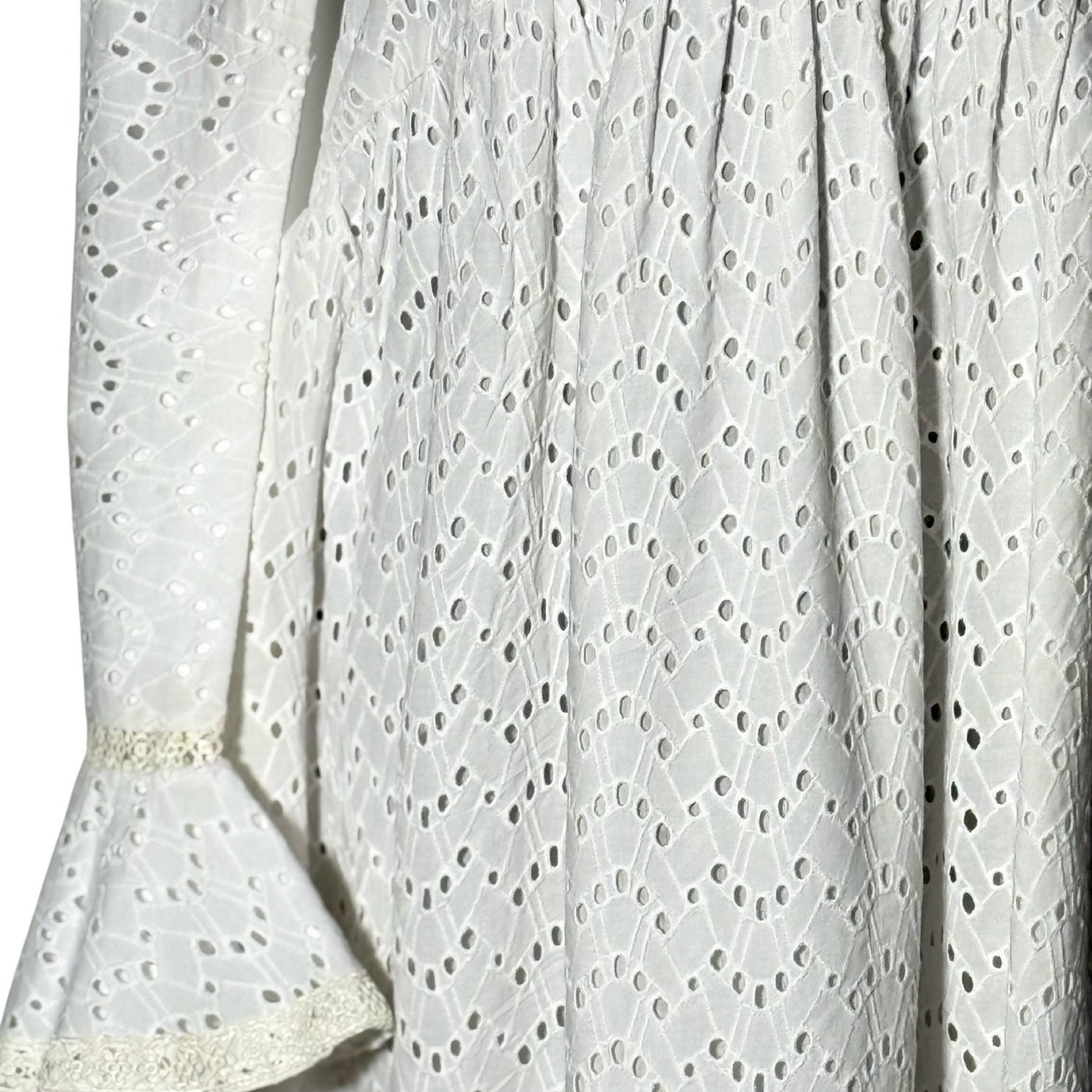 White Chicken Kari Maxi Length Frock with V Neck Style