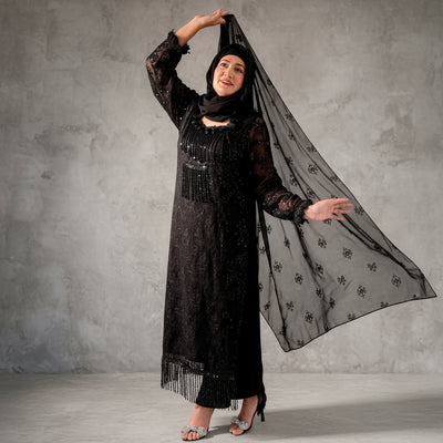 Noor Al-Layl (نور الليل) Embroidered Chiffon Stitched 3Pcs