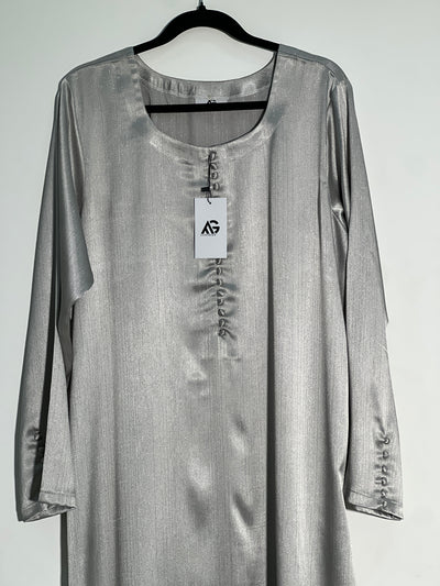 Silky Satin Metallic Mint Green Long shirt with Same color Trouser