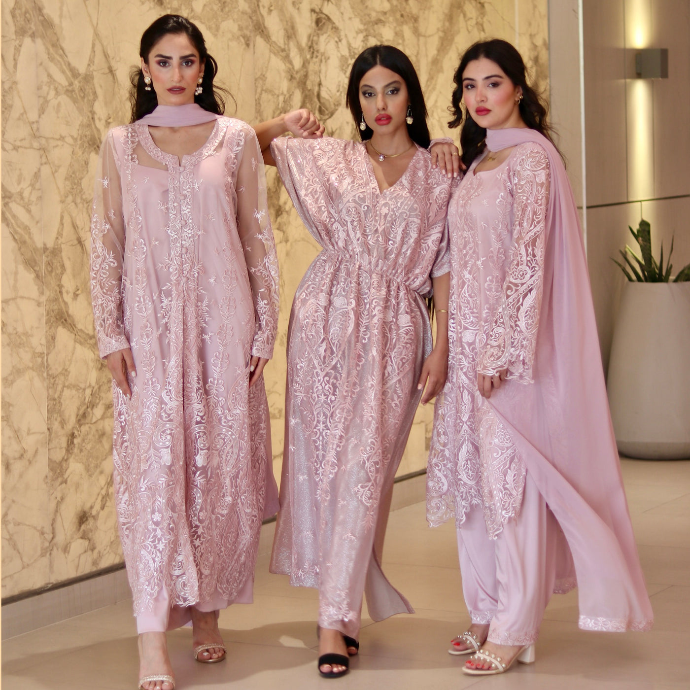 Pink Oasis Embroidered Lawn Stitched 3 Pcs