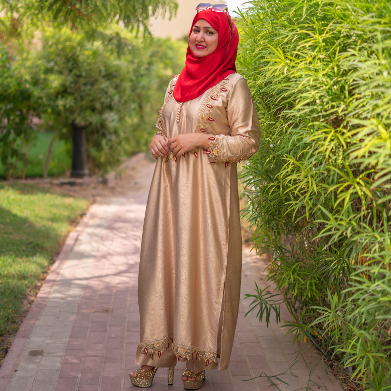 Foil Zari Embroidered Stitched 2 Pcs Set