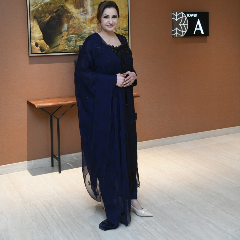 Navy Blue Chikankari Co-Ord Set for Women – 3-Piece Ethnic Fusion Outfit