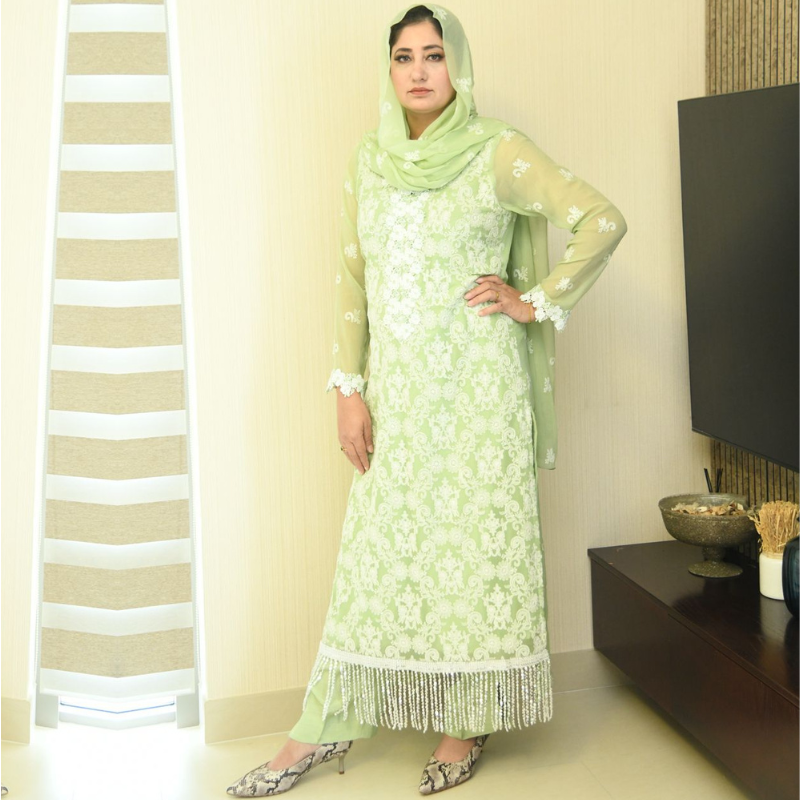 Luxury Couture Chikankari Stitched 3 Pcs Set