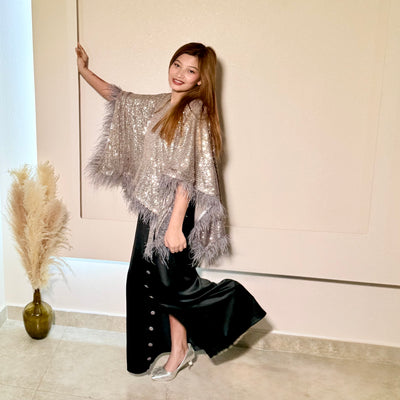 Satin Plain Maxi Stitched 1 Pc