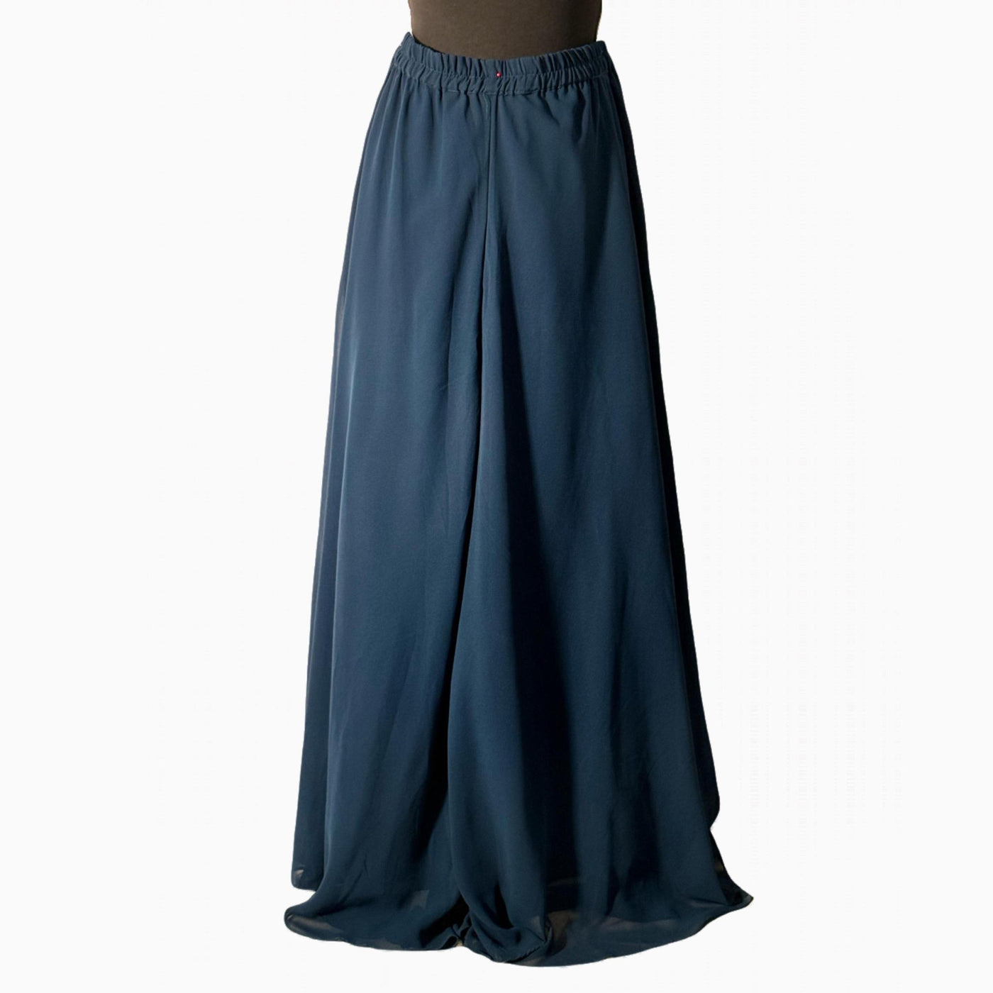 Navy blue Chiffon Sequence thread work palazzo trousers with short shirt and dupatta